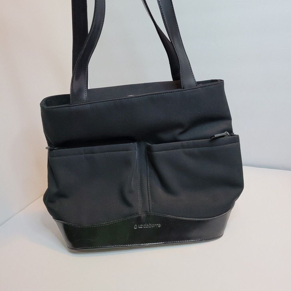 Liz Claiborne,‎ Black Handbag, Paten Leather Accent